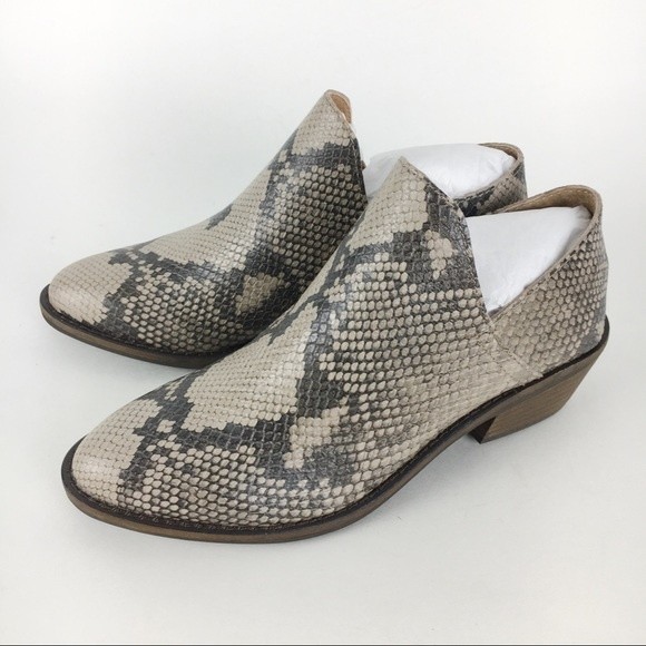 Lucky‎ Brand Womens Size 5.5 Fausst Snakeskin Ankle Boots Booties Shooties Shoes - Picture 4 of 9